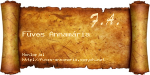 Füves Annamária névjegykártya